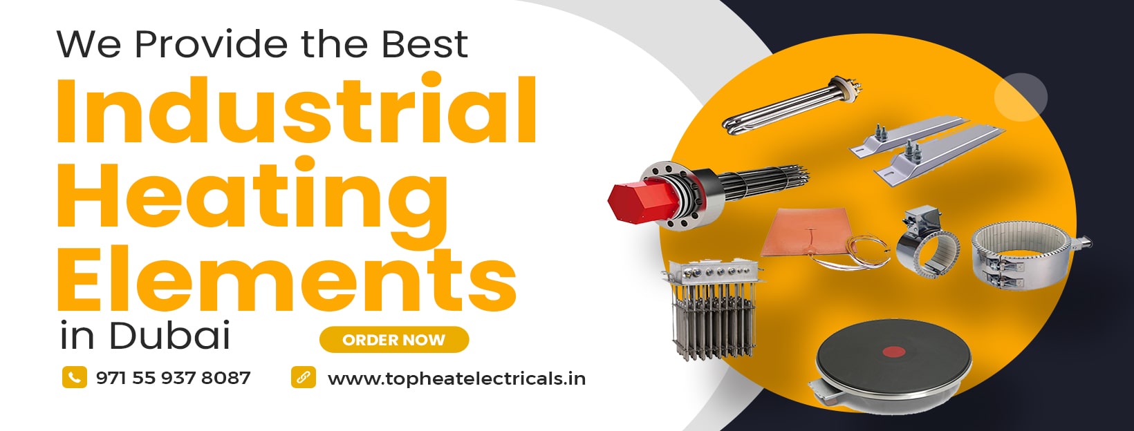 Industrial heating elements by Top Heat Electricals Dubai